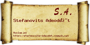 Stefanovits Adeodát névjegykártya